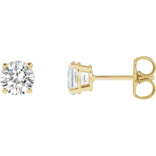 Round 4-Prong Lightweight Stud Earrings