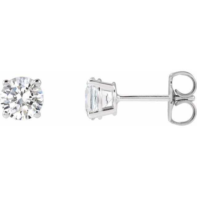 Round 4-Prong Lightweight Stud Earrings