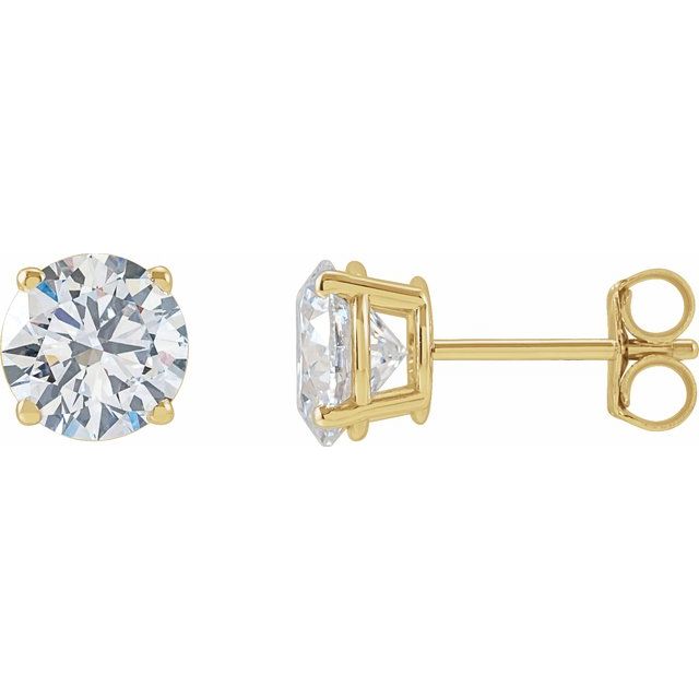 Round 4-Prong Lightweight Stud Earrings