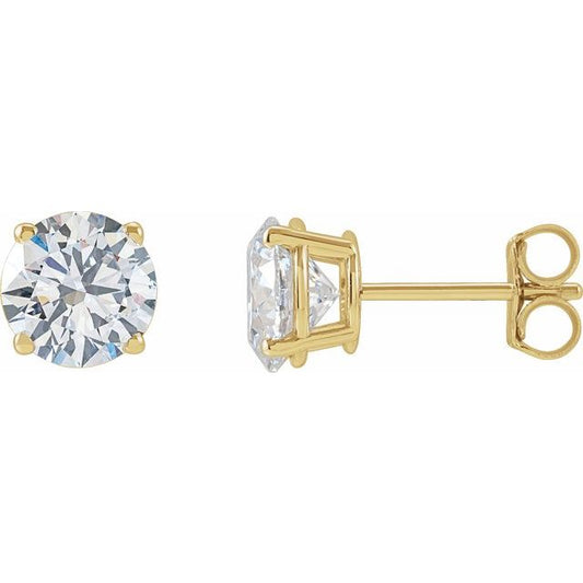 Round 4-Prong Lightweight Stud Earrings