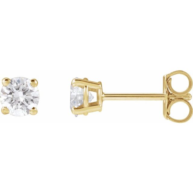 Round 4-Prong Lightweight Stud Earrings
