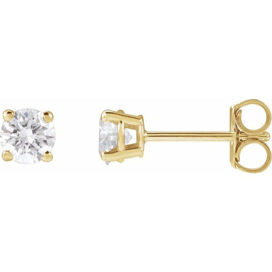 Round 4-Prong Lightweight Stud Earrings