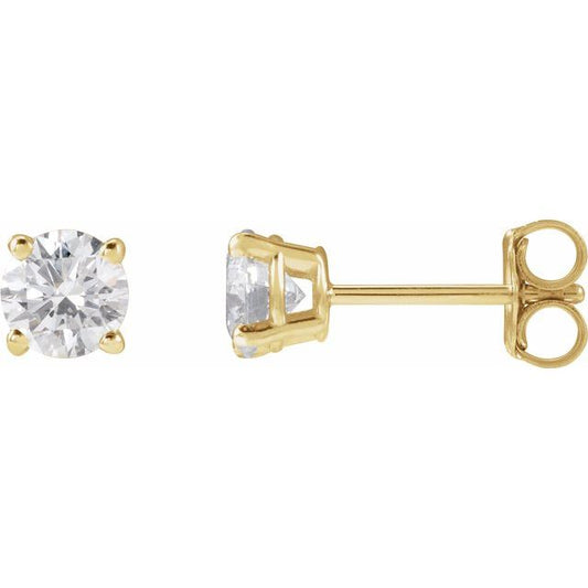 Round 4-Prong Lightweight Stud Earrings