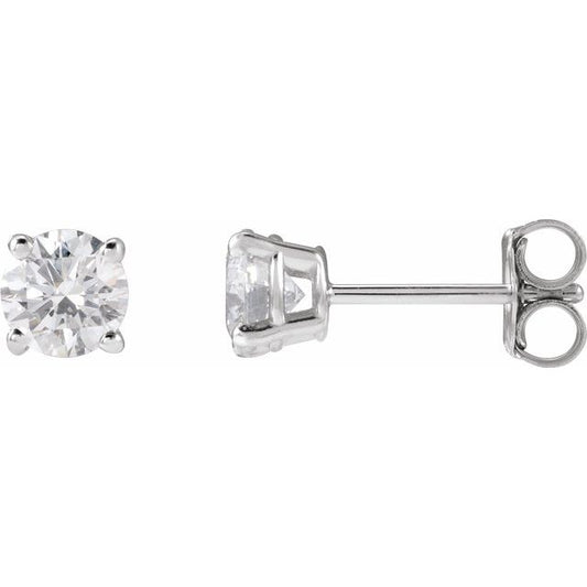 Round 4-Prong Lightweight Stud Earrings