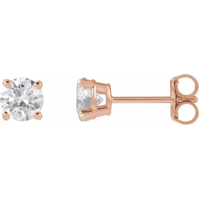 Round 4-Prong Lightweight Stud Earrings