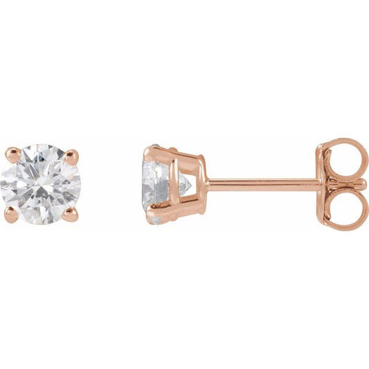 Round 4-Prong Lightweight Stud Earrings