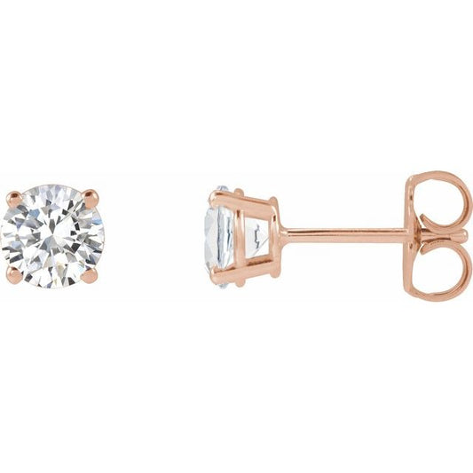 Round 4-Prong Lightweight Stud Earrings