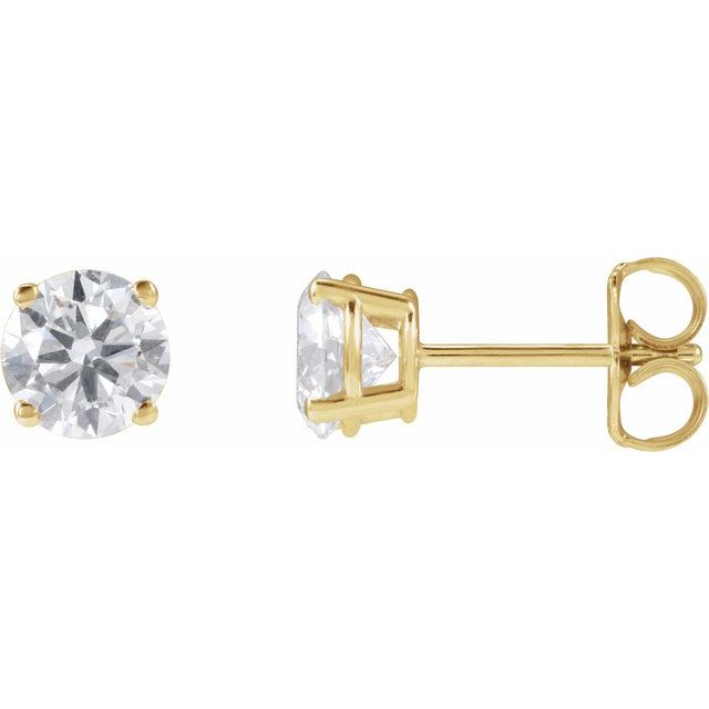 Round 4-Prong Lightweight Stud Earrings