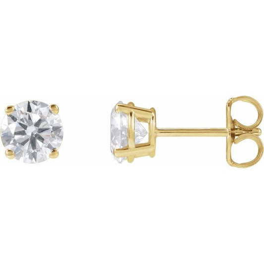 Round 4-Prong Lightweight Stud Earrings