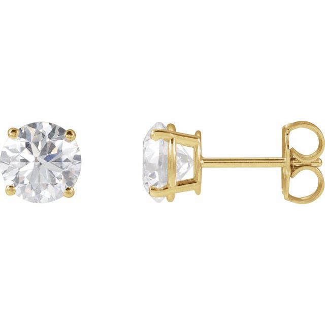 Round 4-Prong Lightweight Stud Earrings