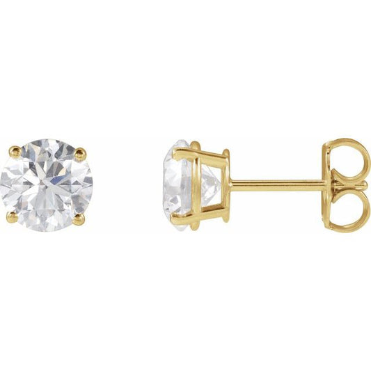 Round 4-Prong Lightweight Stud Earrings