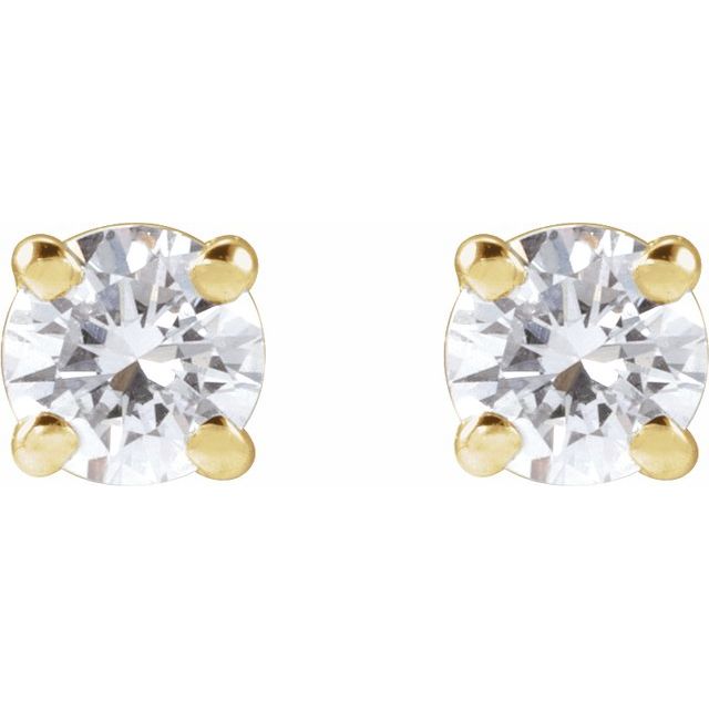 Round 4-Prong Lightweight Stud Earrings