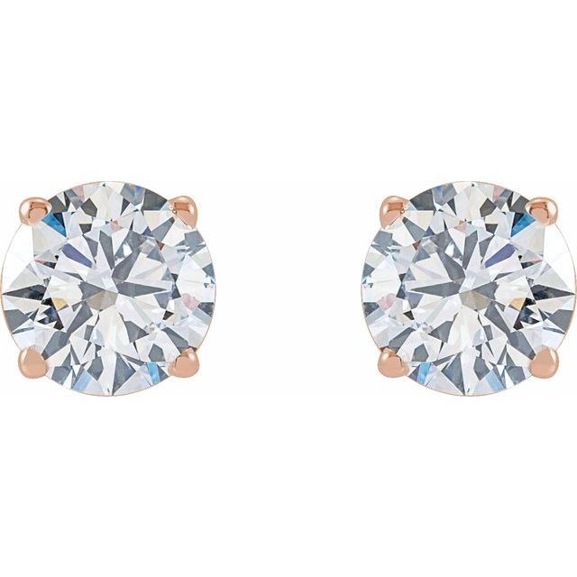 Round 4-Prong Lightweight Stud Earrings