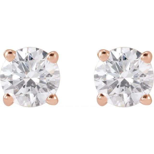 Round 4-Prong Lightweight Stud Earrings