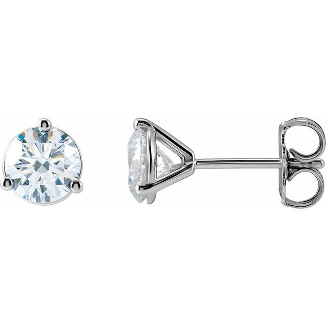 Round 3-Prong Stud Earrings