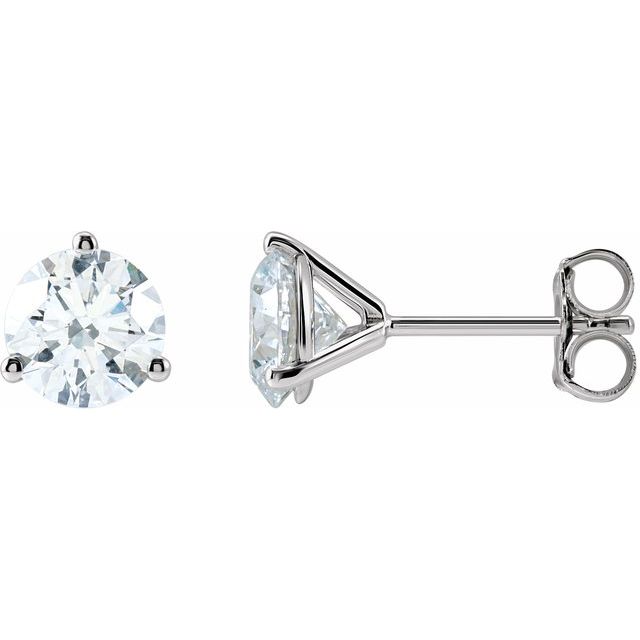 Round 3-Prong Stud Earrings