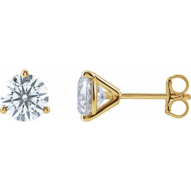 Round 3-Prong Stud Earrings