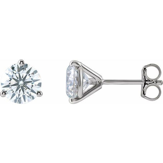 Round 3-Prong Stud Earrings