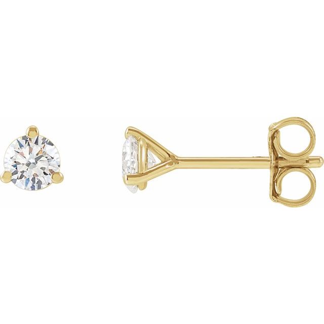 Round 3-Prong Stud Earrings
