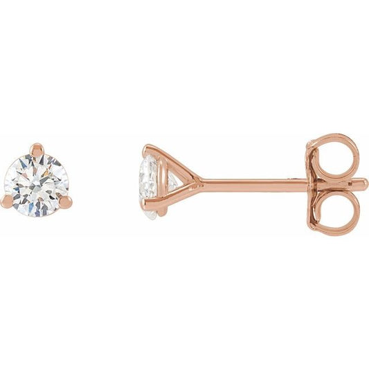 Round 3-Prong Stud Earrings