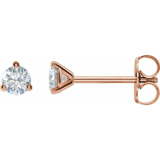 Round 3-Prong Stud Earrings