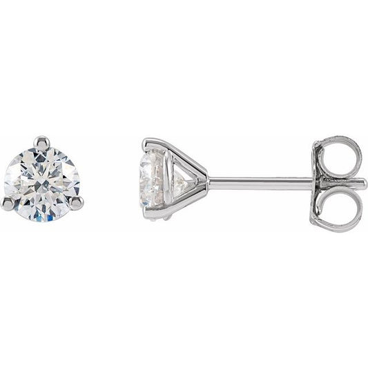 Round 3-Prong Stud Earrings