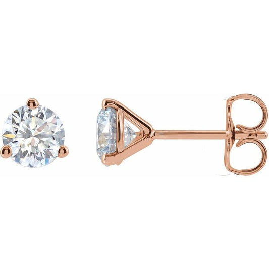 Round 3-Prong Stud Earrings