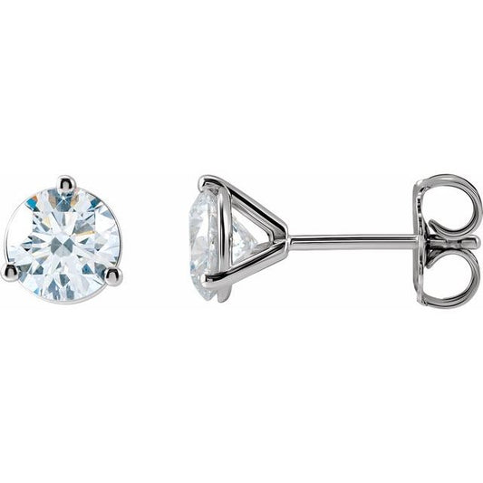 Round 3-Prong Stud Earrings