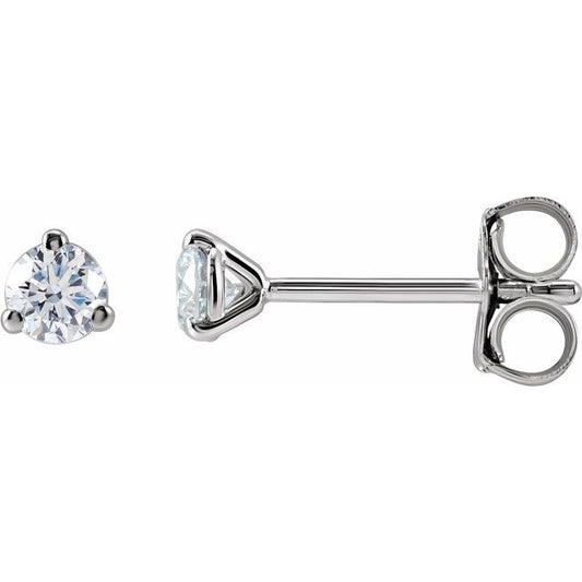 Round 3-Prong Stud Earrings