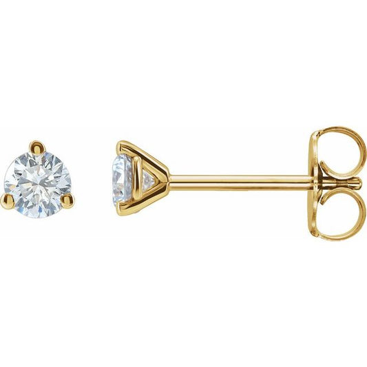 Round 3-Prong Stud Earrings