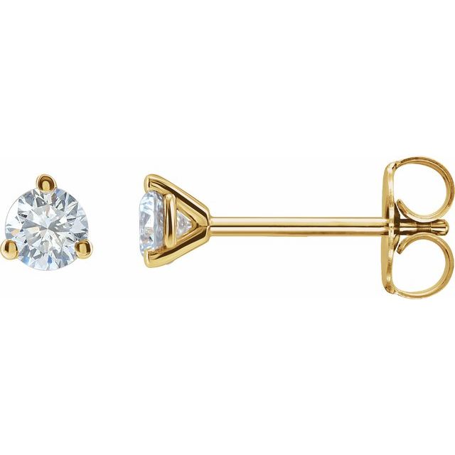 Round 3-Prong Stud Earrings