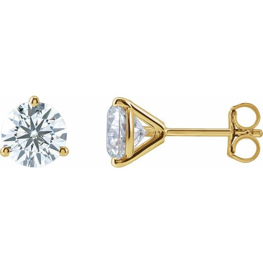 Round 3-Prong Stud Earrings