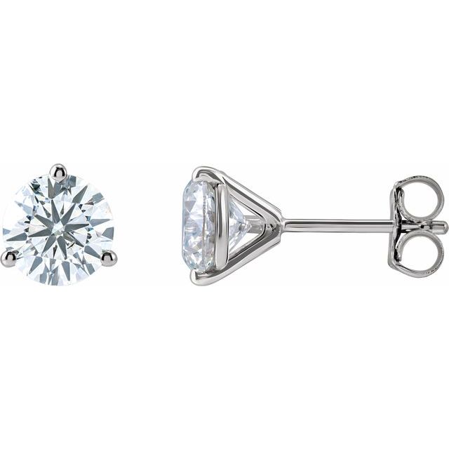 Round 3-Prong Stud Earrings