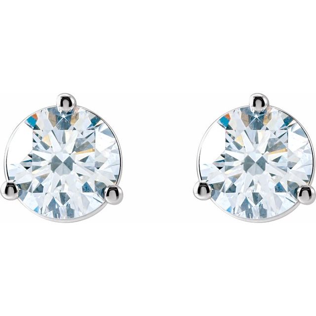 Round 3-Prong Stud Earrings