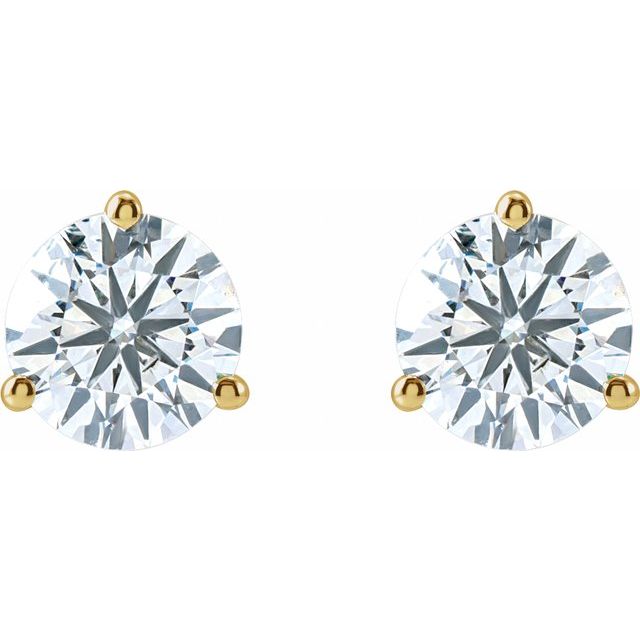 Round 3-Prong Stud Earrings