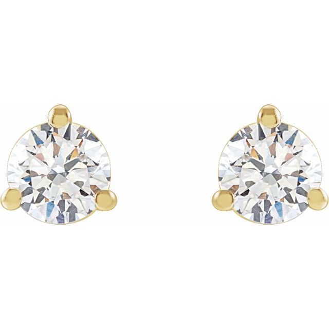 Round 3-Prong Stud Earrings