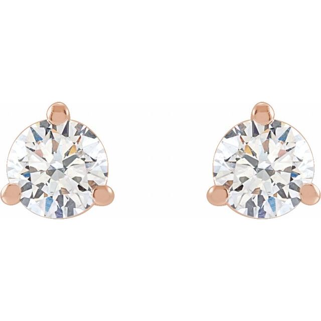 Round 3-Prong Stud Earrings