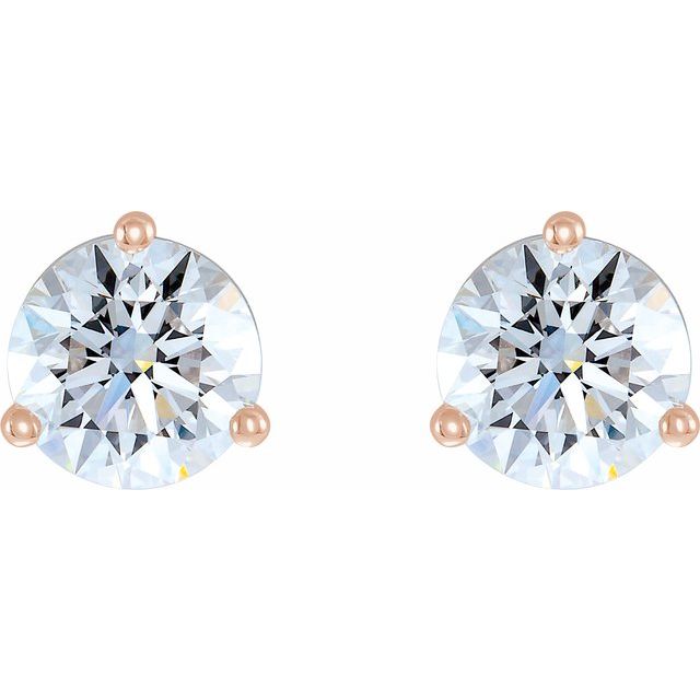 Round 3-Prong Stud Earrings