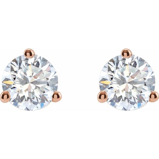 Round 3-Prong Stud Earrings