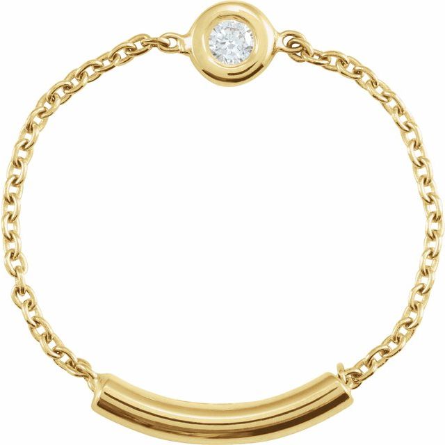 Bezel-Set Chain Ring