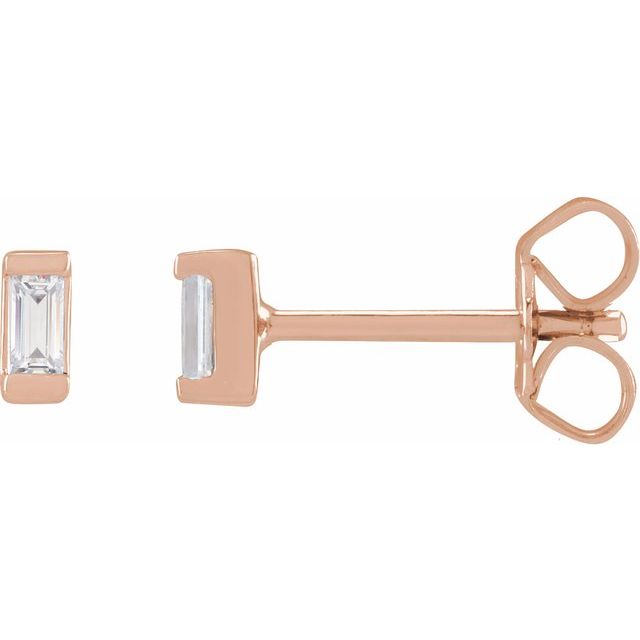 Straight Baguette Bezel-Set Stud Earrings