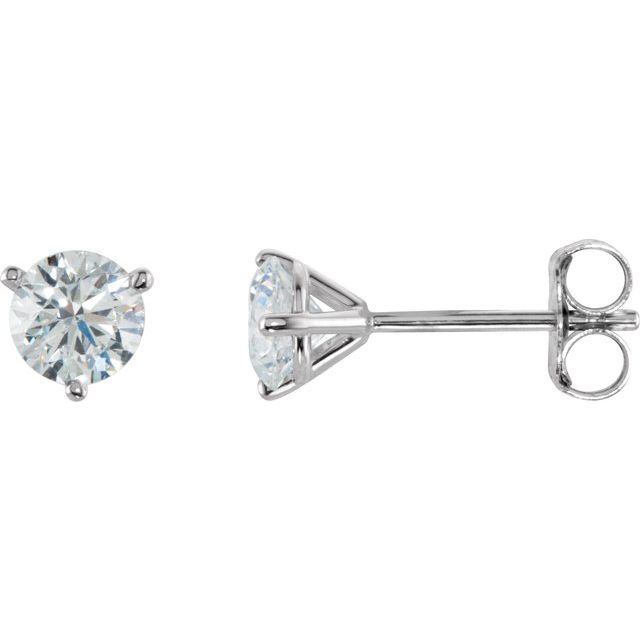 Round 3-Prong Stud Earrings