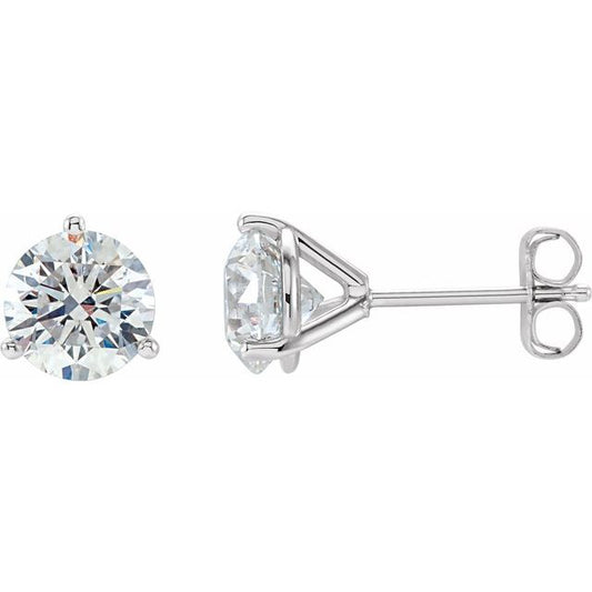 Round 3-Prong Stud Earrings
