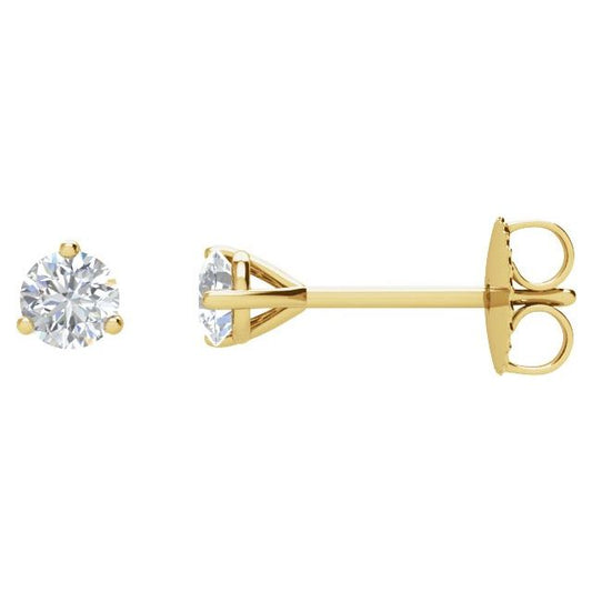 Round 3-Prong Stud Earrings