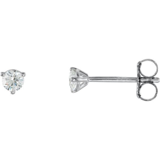 Round 3-Prong Stud Earrings
