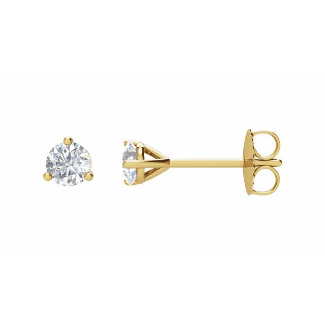 Round 3-Prong Stud Earrings