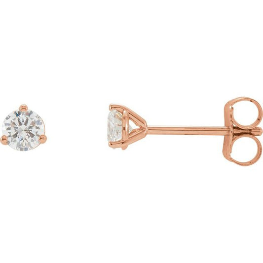 Round 3-Prong Stud Earrings