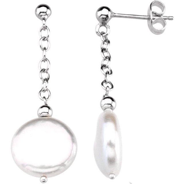 Coin Pearl Earrings