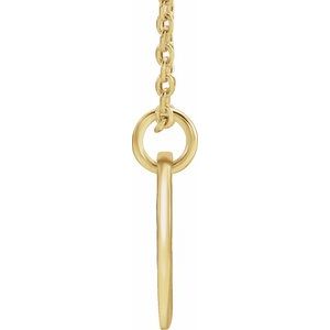 14K Yellow Initial L 16-18" Necklace