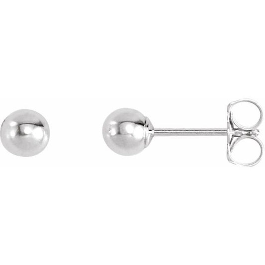 Bright Finish Ball Earrings